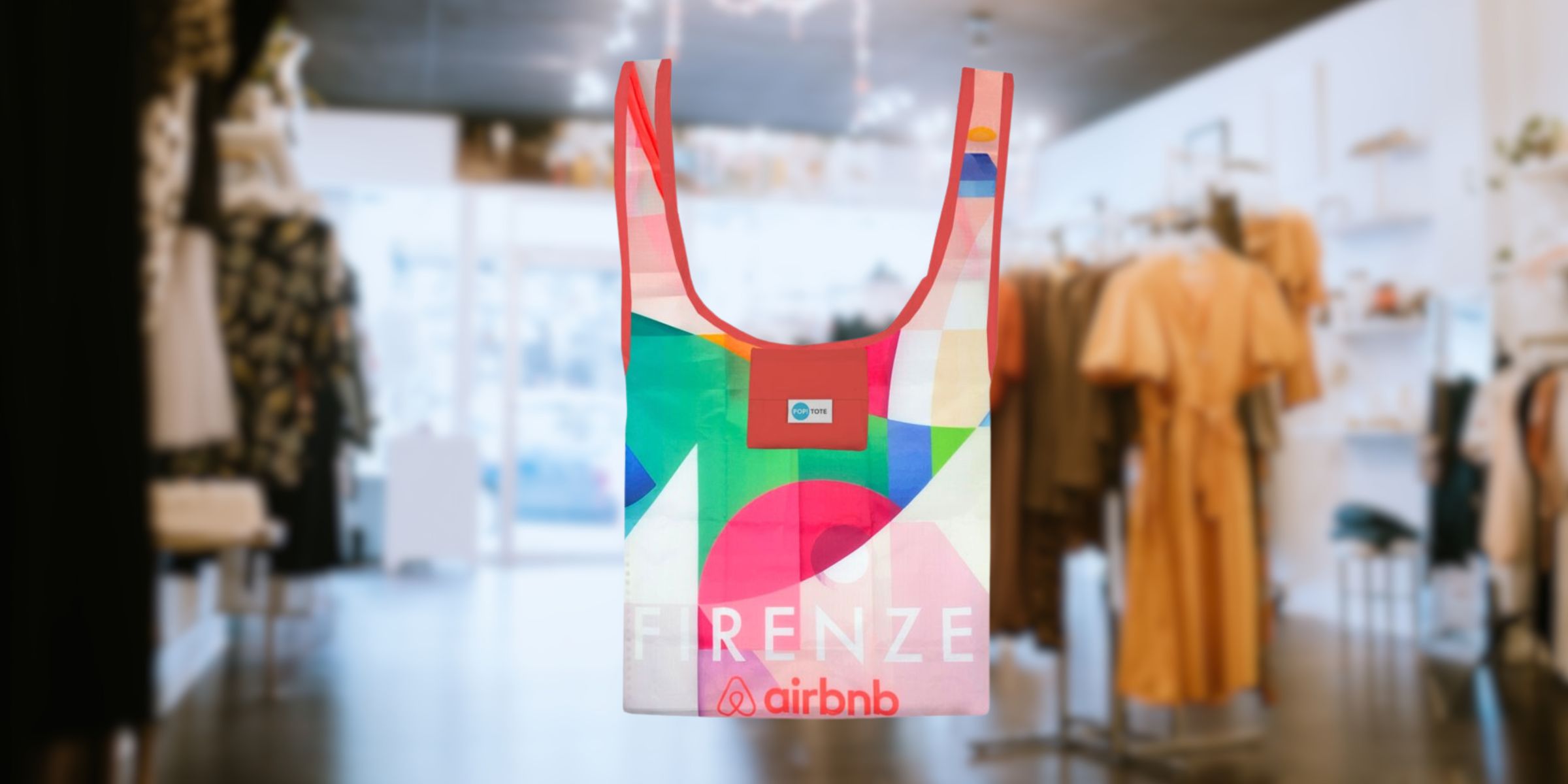 Pop Tote bag with airbnb logo